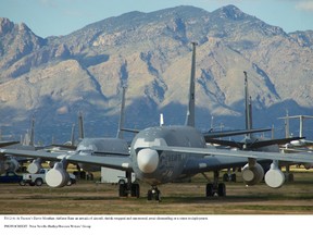 At Tucson’s Davis-Monthan Airforce Base an armada of aircraft, shrink-wrapped and suncreened, await dismantling or a return to deployment. PETER NEVILLE-HADLEY/HORIZON WRITERS' GROUP