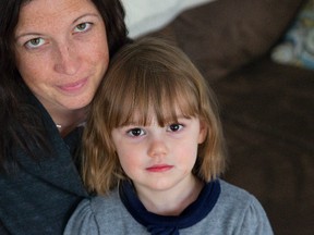 Laura Clark does not want her four-year-old daughter, Emma, exposed to lice at school in London, Ont. (DEREK RUTTAN, The London Free Press)
