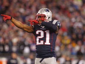 New England Patriots cornerback Malcolm Butler celebrates from the field against the Kansas City Chiefs during the second half in the AFC Divisional round playoff game at Gillette Stadium. (Stew Milne/USA TODAY Sports)
