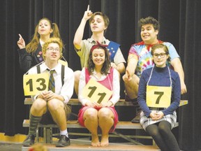 King?s College Players are eager competitors in The 25th Annual Putnam County Spelling Bee being performed in London Saturday. (CRAIG GLOVER, The London Free Press)