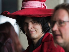 Derek Cock waits in line dressed as the character Alucard from the anime Hellsing anime, prior to the start of A Taste of Animethon 2016 at the Shaw Conference Centre, in Edmonton Alta. on Friday Jan. 22, 2016.