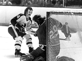 Maple Leafs captain Dave Keon scoring on Montreal Canadiens goalie Ken Dryden. (Postmedia Network file photo)