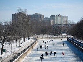 Skaters enjoy the opening day of the Rideau Canal Skateway on Saturday, Jan. 23, 2016. (James Park / Ottawa Citizen)