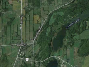 A 69-year-old man died Saturday after falling through the ice on Inverary lake, confirm Ontario Provincial Police. (Google Maps)