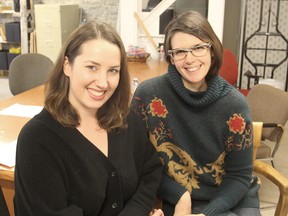 Danika Lochhead, left, and Bebhinn Jennings, at the Kingston Arts Council in Kingston, Ont. on Tuesday, Jan. 19, 2016, are organizing an evening later this month where the public can hear local artists discuss their innovative work. Michael Lea The Whig-Standard Postmedia Network