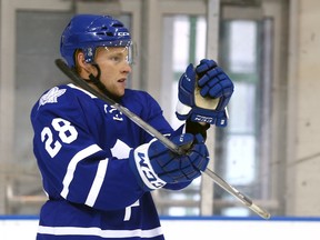 Maple Leafs prospect Connor Brown, recovered from a broken foot, scored two goals yesterday for the Toronto Marlies in a 7-1 victory over the Utica Comets at Ricoh Coliseum. (DAVE ABEL/Toronto Sun files)