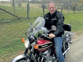 CTV anchor Daryl McIntyre, seen on a fully restored classic '70s Honda 750, is short-listed for top local news anchor in Canada at the Canadian Screen Awards. (SUPPLIED PHOTO)