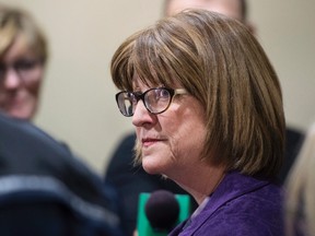 Nova Scotia Justice Minister Diana Whalen speaks to reporters during a press conference at the Department of Justice in Halifax on Monday, January 25, 2016 regarding an internal review into the escape of Marc Joseph Pellerin from Nova Scotia Sheriff's custody in early December 2015. THE CANADIAN PRESS/Darren Calabrese