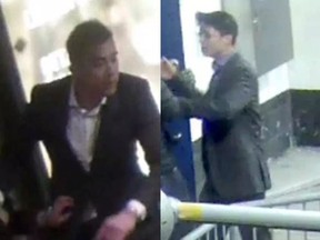 Police released security camera images of two men wanted for what investigators say was a 'vicious' attack on a woman in the ByWard Market on Oct. 18. (OTTAWA POLICE)