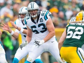 Carolina Panthers' David Foucault in action against the Green Bay Packers on Oct. 19, 2014. (JEFF HANISH/USA TODAY SPORTS)