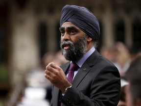 Defence Minister Harjit Sajjan speaks during Question Period in the House of Commons on Parliament Hill in Ottawa, January 25, 2016. (REUTERS/Chris Wattie)
