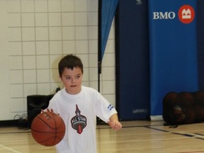 A young basketball player practices his dribbling skills during the BMO NBA All-Star KidsFest, which came to Sarnia on Sunday, Jan. 13.
CARL HNATYSHYN/SARNIA THIS WEEK