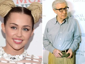 Miley Cyrus and Woody Allen. (AP/WENN.COM)