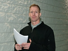 Travis Vader leaves the Edmonton courthouse on January 26, 2016 after he failed in his abuse of process application. His trial will commence on March 8, 2016. (LARRY WONG PHOTO)