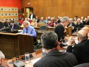 BRUCE BELL/THE INTELLIGENCER
Council chambers were packed full at Shire Hall Tuesday evening to witness a change in the size of the municipality’s council and electoral ward boundaries.