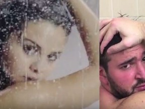 Daniel Domnitch, right recreates the Selena Gomez video of 'Good For You.' (YouTube/Screengrab)