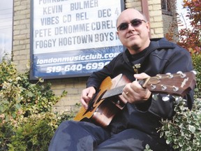 Pete Denomme, known for penning songs about everyday life, performs Saturday night at the London Music Club, which he owns.
