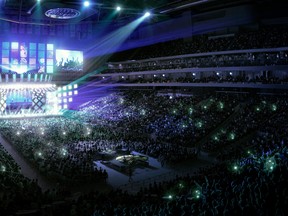 An artist's rendering of a concert in Rogers Place in Edmonton's Ice District. (Oilers Entertainment Group)