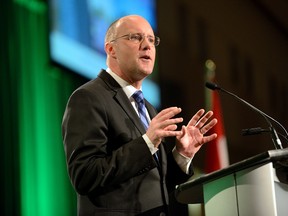 London Mayor Matt Brown delivers his state of the city address at the London Convention Centre on Tuesday Jan 26, 2016 (MORRIS LAMONT, The London Free Press)
