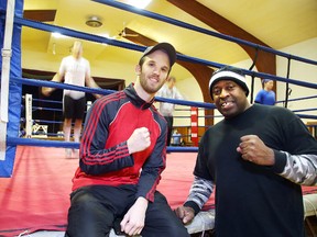 Justin Ceskauskas and Lionel Simmonds at the Top Glove Boxing Academy in Sudbury. Both boxers now coach at the academy.