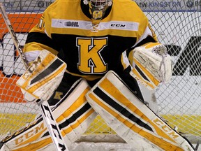 Goalie Jeremy Helvig gained his third career OHL shutout as the Kingston Frontenacs blanked the Niagara IceDogs 4-0 Friday night in St. Catharines. (Ian MacAlpine/Whig-Standard file photo)
