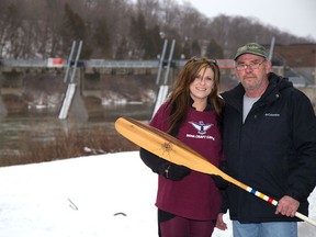 Melanie Melanson and her father Barry Callow would like the dam fixed. Derek Ruttan/The London Free Press/Postmedia Network