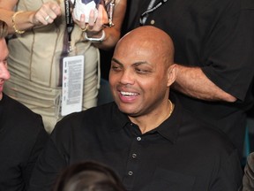 Charles Barkley on May 2, 2015. (AFP PHOTO / JOHN GURZINKSI)