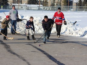 Everyone, young and old, are encouraged to participate in a road hockey tournament this Saturday, March 5 at Perth County Chrysler to benefit the Seigner family.