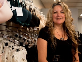 Elizabeth LeClair at Bayberries Intimates in Stony Plain on Monday, Jan. 25. LeClair quit her job in the oil and gas sector to follow her dream and open a lingerie store. - Photo by Yasmin Mayne