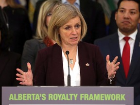 Premier Rachel Notley releases the findings of the Alberta Royalty Review Advisory Panel in Calgary Friday January 29, 2016. (Ted Rhodes/Postmedia)