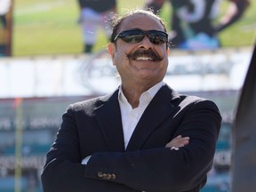 Jaguars owner Shad Khan smiles prior to a game against the Chargers at EverBank Field in Jacksonville, Fla., on Nov. 29, 2015. (Logan Bowles/USA TODAY Sports)