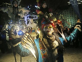 The carnival-style street party to kick-off the celebration for the 38th Winterlude was held at Confederation Park in Ottawa, January 29, 2016.  (Jean Levac/Postmedia)