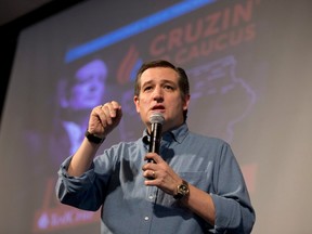 Republican presidential candidate, Sen. Ted Cruz, R-Texas, speaks during a campaign event, Saturday, Jan. 30, 2016, in Ames, Iowa. (AP Photo/Mary Altaffer)