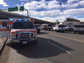 Emergency and police vehicles are seen outside the Denver Coliseum in this picture released by the Denver Police Department on Saturday, Jan. 30, 2016. (Reuters/Denver Police Department/Handout)