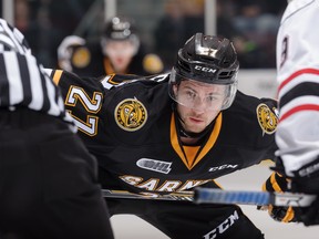 Sam Studnicka has been named the new captain of the Sarnia Sting. The 21-year-old centre from Tecumseh was acquired in the Travis Konecny trade Jan. 6. Handout/Sarnia Observer/Postmedia Network