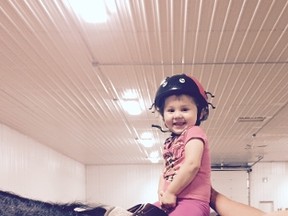 Hailey Heymann with her horse buddy Benny. Hailey’s mom Jasmine Heymann has organized the Manitoba Equine Expo in support of the Children’s Hospital Foundation of Manitoba. (Handout)