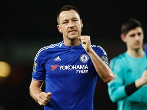 Chelsea's John Terry celebrates at the end of a recent match. (REUTERS)