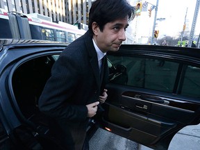 Jian Ghomeshi arrives at Toronto City Hall court on Monday Feb. 1, 2016. (Craig Robertson/Postmedia Network)