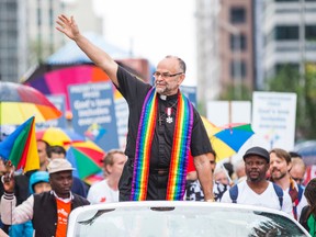 Rev. Brent Hawkes at the Pride Parade in Toronto June 28, 2015. (Ernest Doroszuk/Toronto Sun)