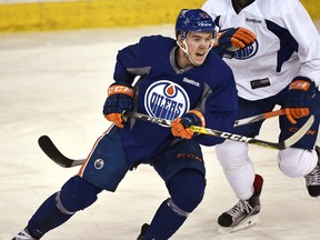 Connor McDavid was back at practice with the Oilers Monday at Rexall Place as the team returned from the All-Star break to prepare for Tuesday's game agains the Columbus Blue Jackets. (Ed Kaiser)