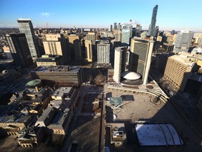 Toronto City Hall and Nathan Phillips Square from across the street on Tuesday, January 5, 2016. (Dave Abel/Toronto Sun)