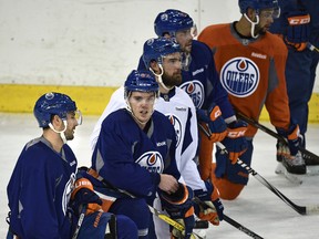 Connor McDavid, shown here in practice at Rexall place Monday, said he felt good taking to the ice with his teammates. (Ed Kaiser)