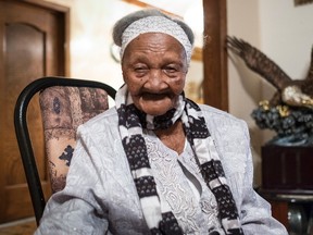 Cecilia Laurent is seen in her home Monday, February 1, 2016 in Laval, Que. Laurent, who celebrated her 120th birthday Sunday, is thought to be the oldest person alive. THE CANADIAN PRESS/Paul Chiasson