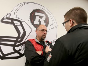 Ottawa RedBlacks GM Marcel Desjardins talks to the media at TD Place in Ottawa on Dec. 1, 2015. (Tony Caldwell/Ottawa Sun/Postmedia Network)