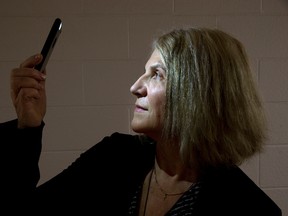 London researcher Cheryl Forchuk?s research has found using smart phones and the proper app can significantly cut psychiatric crises, measured by hospital stays and emergency room visits, for people suffering serious mental disorders. (DEREK RUTTAN, The London Free Press)