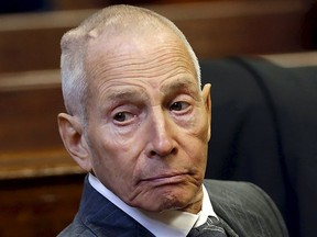 Real estate heir Robert Durst appears in a New York criminal courtroom for his trial on charges of trespassing on Dec. 10, 2014, file photo. REUTERS/Mike Segar/Files