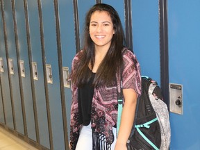 BRUCE BELL/THE INTELLIGENCER
Big Island resident Briar Gornall is pictured in the hallway at Quinte Christian School. The Grade 12 student has been announced as one of 80 finalists nationally for a prestigious Loran Award.