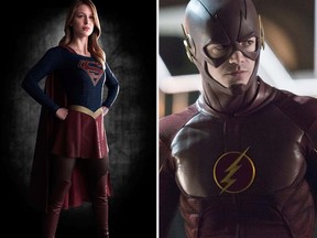 Barry Allen as the Flash and Melissa Benoist as Supergirl. (Handout photos)