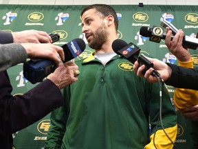 Mike Reilly spoke to reporters for the first time in the new year Tuesday at Commonwealth Stadium, and reinforced his contention that the team is able to win the Grey Cup again. (Ed Kaiser)