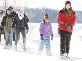 Snowshoeing is a popular activity in the Explorers? Edge region.